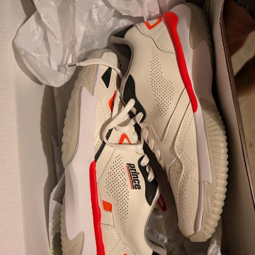 Prince Gray and White Athletic Shoes
